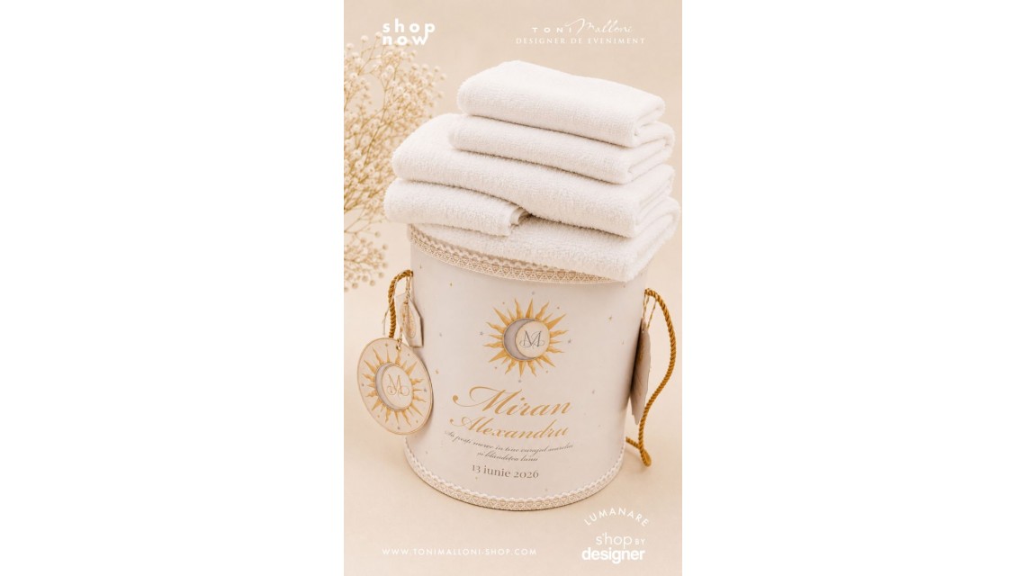 Trusou de Botez Soare și Lună Monogramă Personalizată pentru Băieți 17